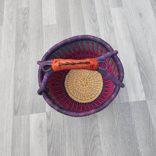 Small Round Straw basket - Ghana Basket - SB13