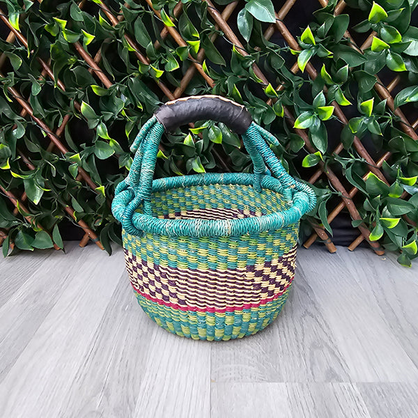 Small Round Straw basket - Ghana Basket - SB12