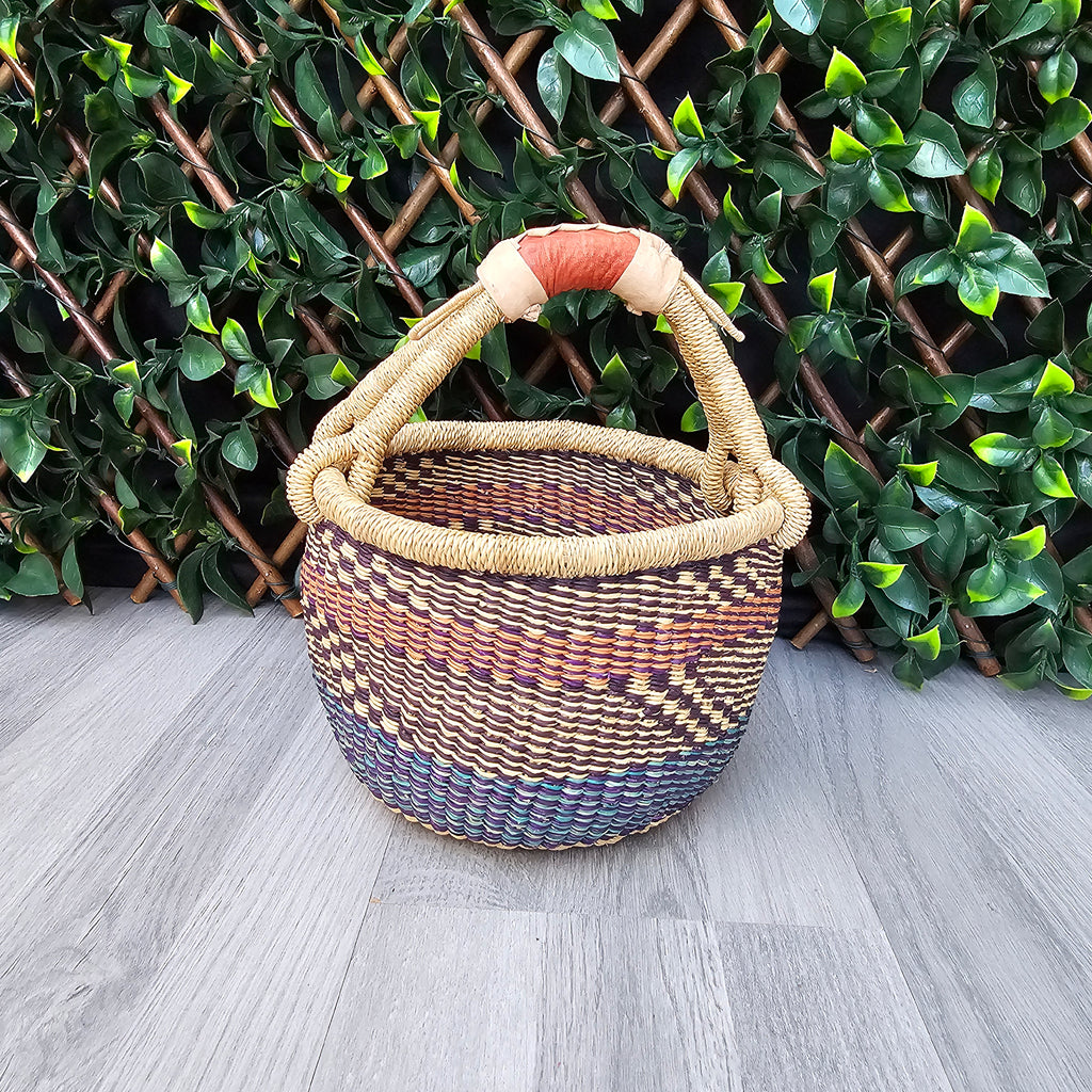 Small Round Straw basket - Ghana Basket - SB18