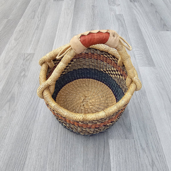 Small Round Straw basket - Ghana Basket - SB18