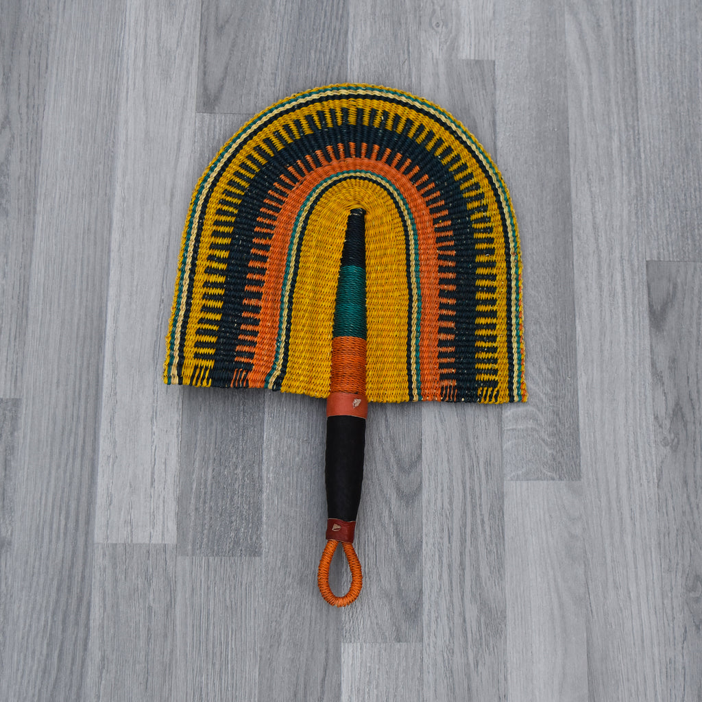 Straw Hand Fan - 1 - Bolga Fan - B001