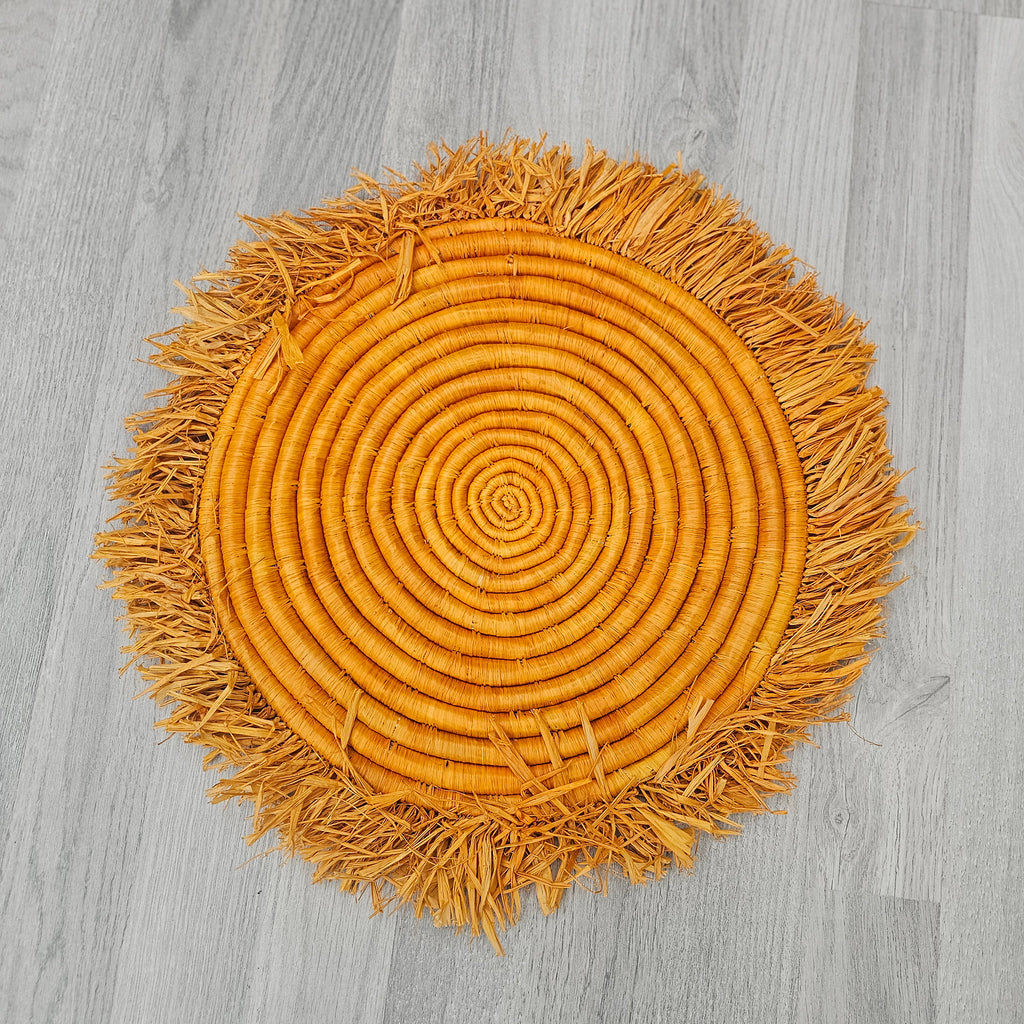 Ugandan basket - African Wall Décor – African Wall hangins – Woven African placemats UPM01_1