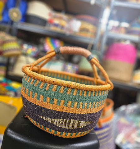 Large Round Straw basket  - African Basket - RB1