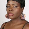 Wooden African Woman Head Wrap earring, earring - Rufina Designs
