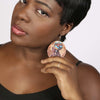 Wooden African Woman Head Wrap earring, earring - Rufina Designs