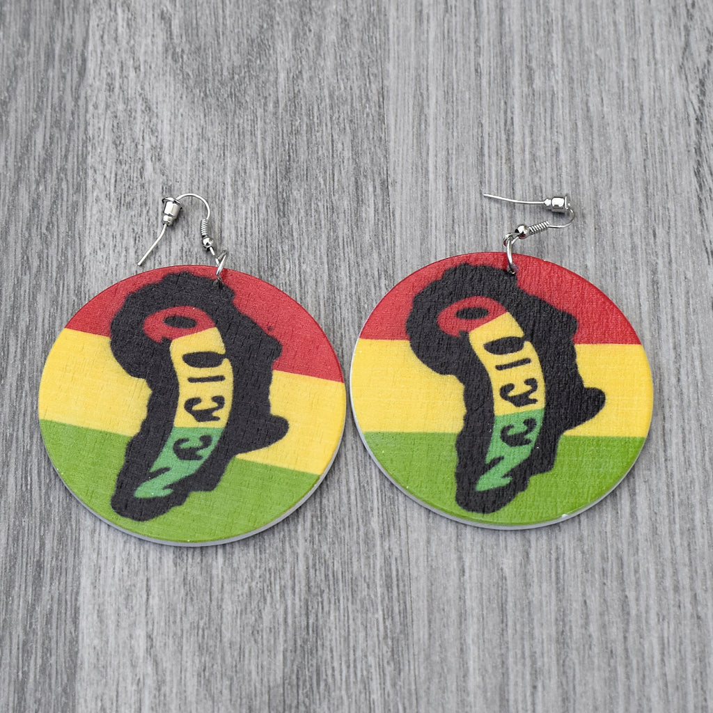 African Queen Map Earring, earring - Rufina Designs