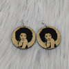 African Woman Wooden Earring, earring - Rufina Designs
