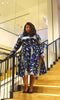 Long Sleeves African Print Midi Dress