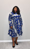 Long Sleeves African Print Midi Dress