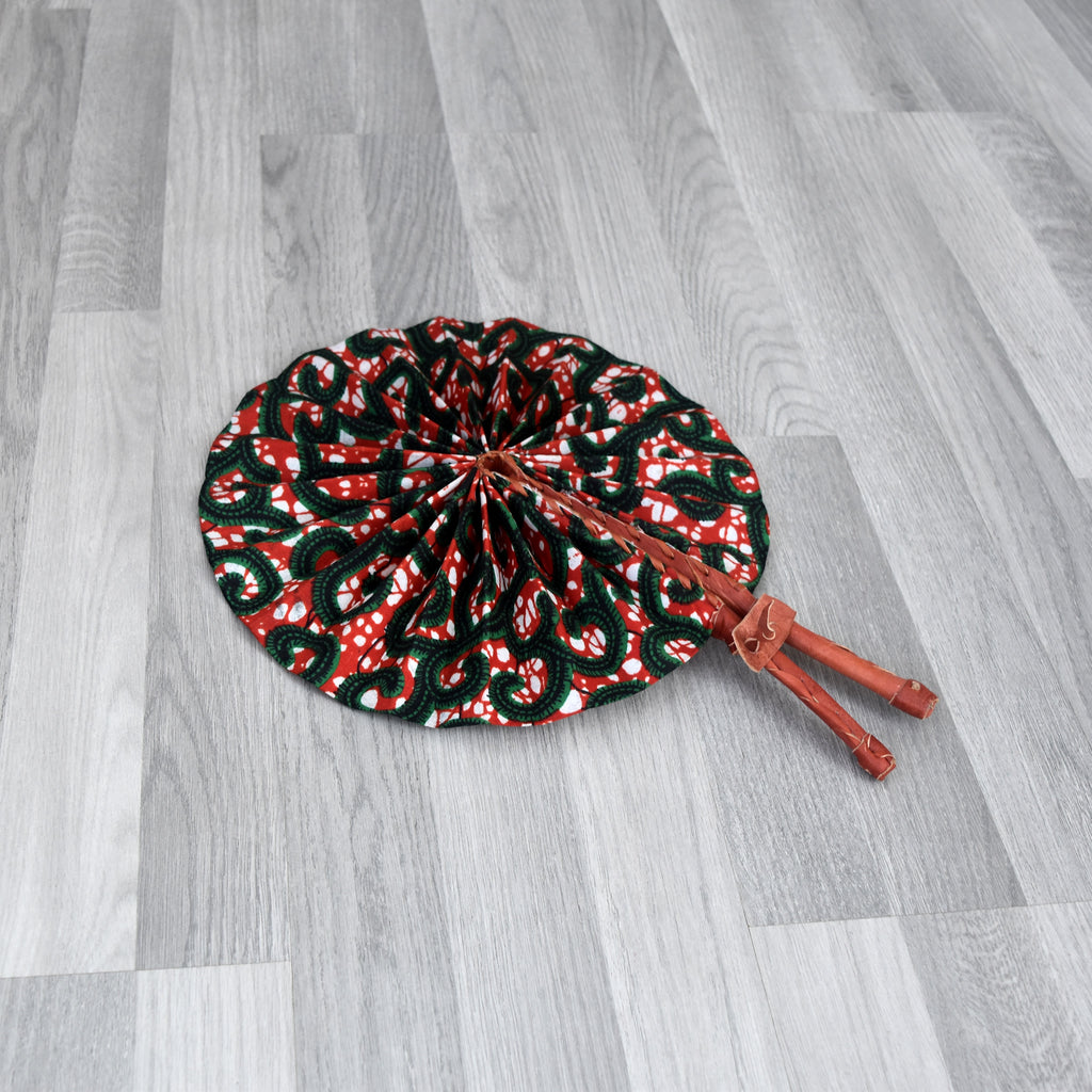 African Print Foldable Hand Fan - AP027