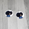 African Woman Afro  Wooden Earring, earring - Rufina Designs