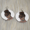 Afrocentric Wooden Earring, earring - Rufina Designs