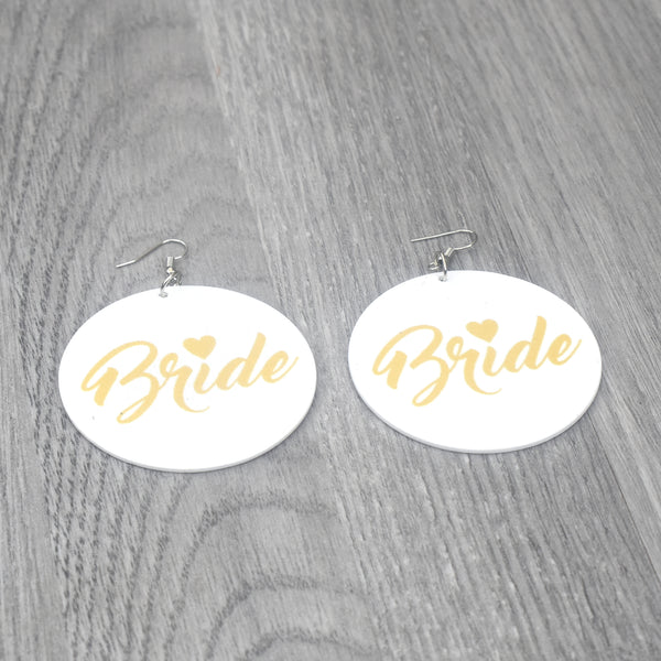 Bride Wooden Earring, earring - Rufina Designs